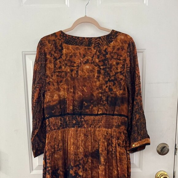 Soft Surroundings Woman's Black/Orange Peasant Venetian Maxi Dress Sz 8 - Picture 5 of 9